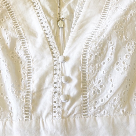 BANANA REPUBLIC Vneck Eyelet Dress White 10 NWOT - Picture 6 of 9